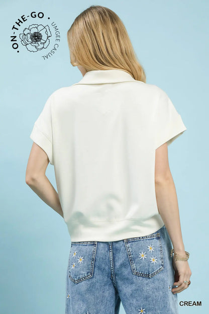 Emilee Striped Half-Zip Knit Top