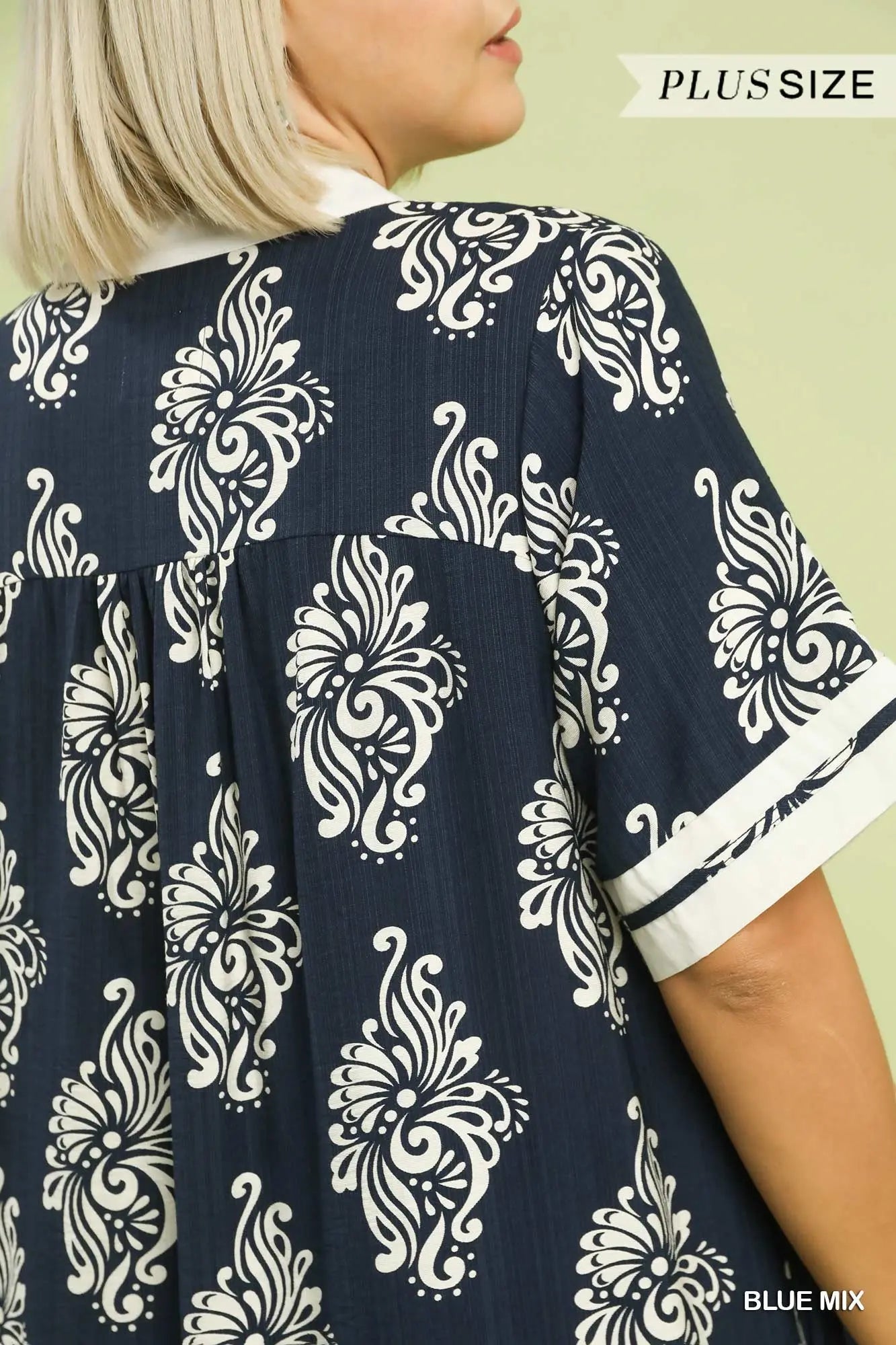 Sara Two Tone Abstract Print Dress