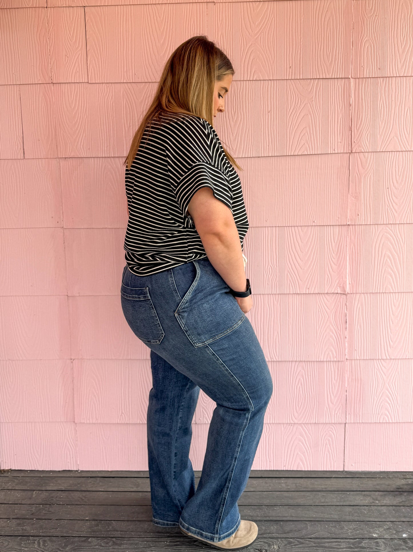 Marcie HW Drawstring Wide Jeans