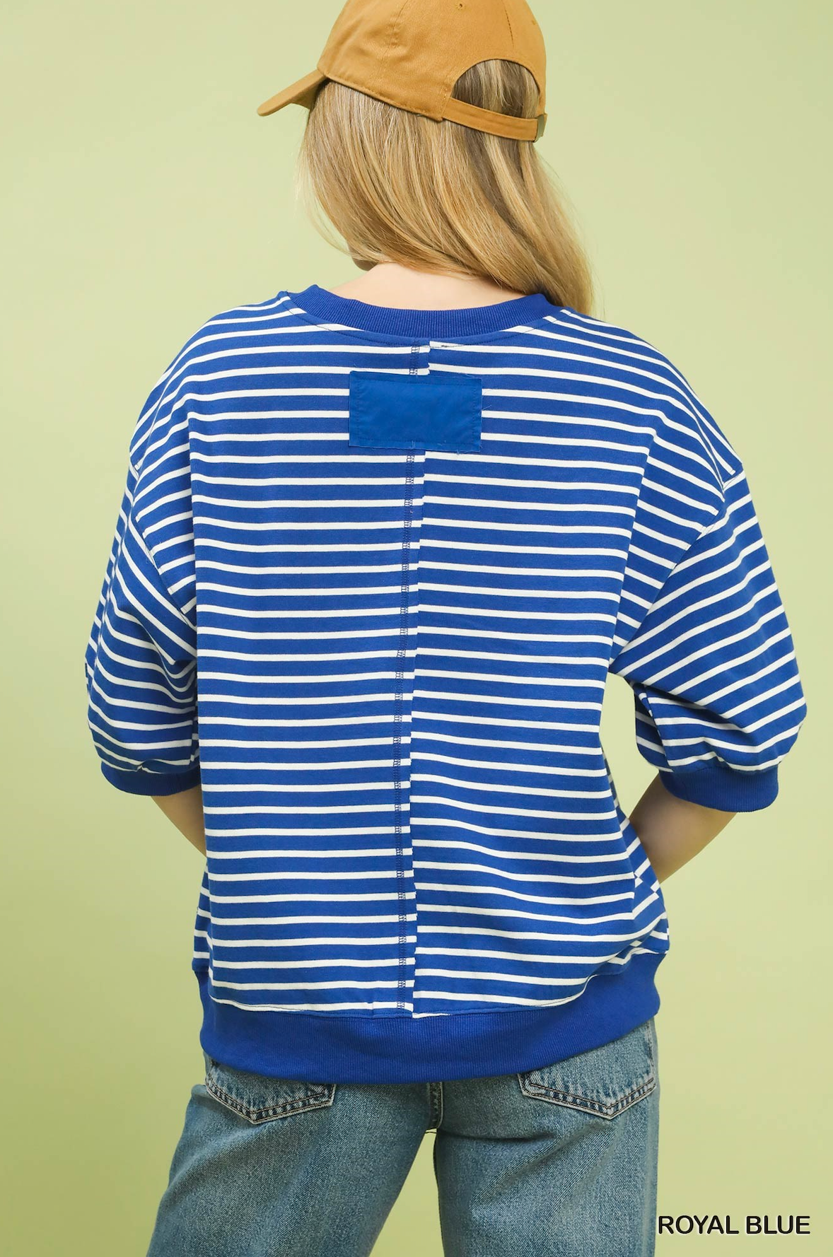 Courtney Striped Short Sleeve Pullover Top