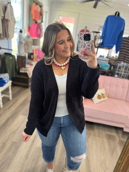 Oh So Cozy Cardigan- Black