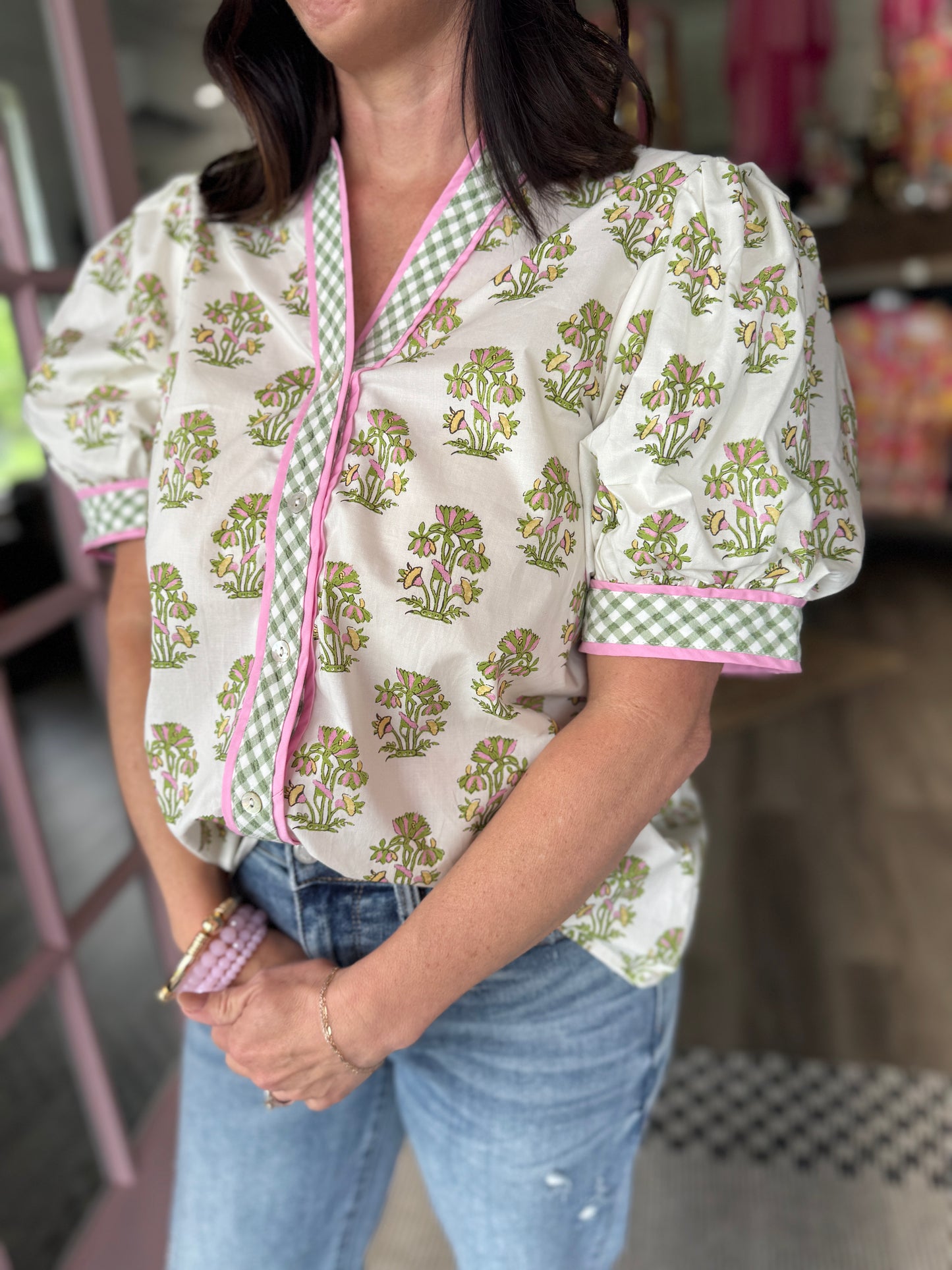 Josie Floral Print Puff Sleeve Top