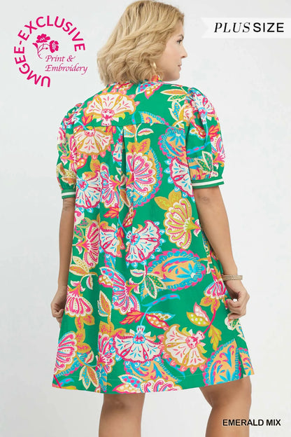 Emerson Paisley Print Puff Sleeve Dress