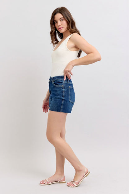 Cassie High Waist Criss Cross Waistband Shorts