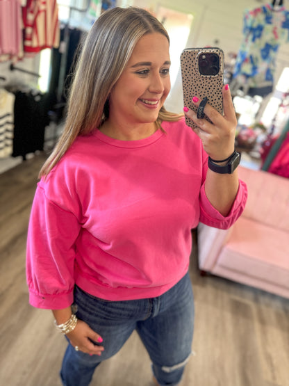 Dee 3/4 Sleeve Mineral Washed Top