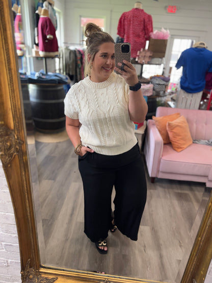 Cozy Cable Drop Shoulder Sweater