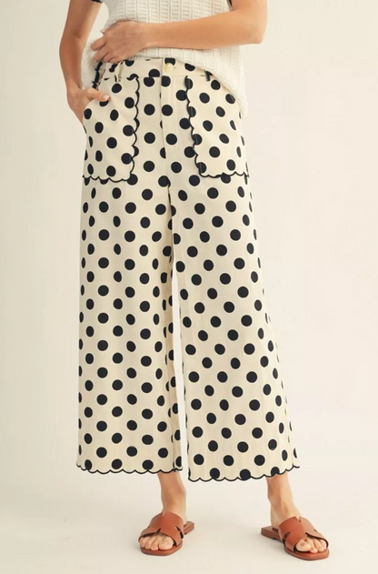Elaine Polka Dot Scallop Pants