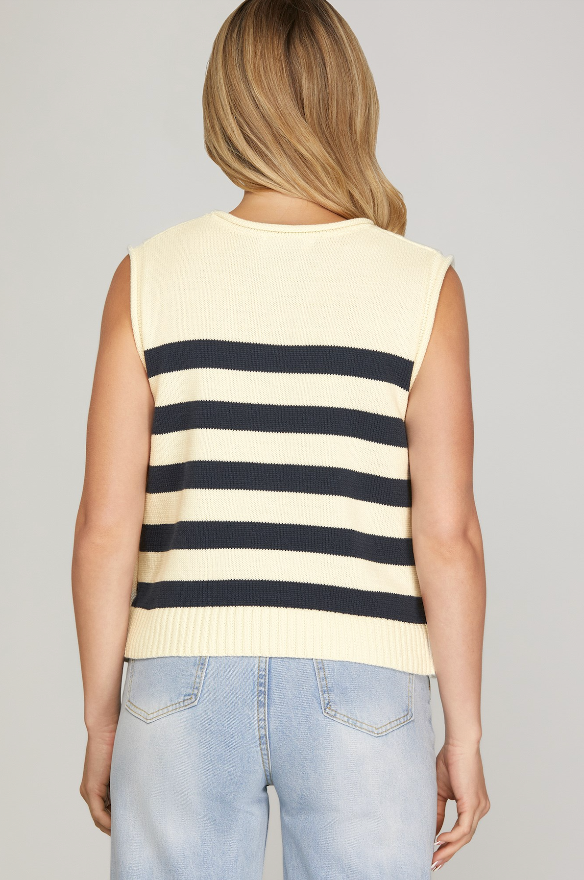 Emilie Sleeveless Stripe Sweater