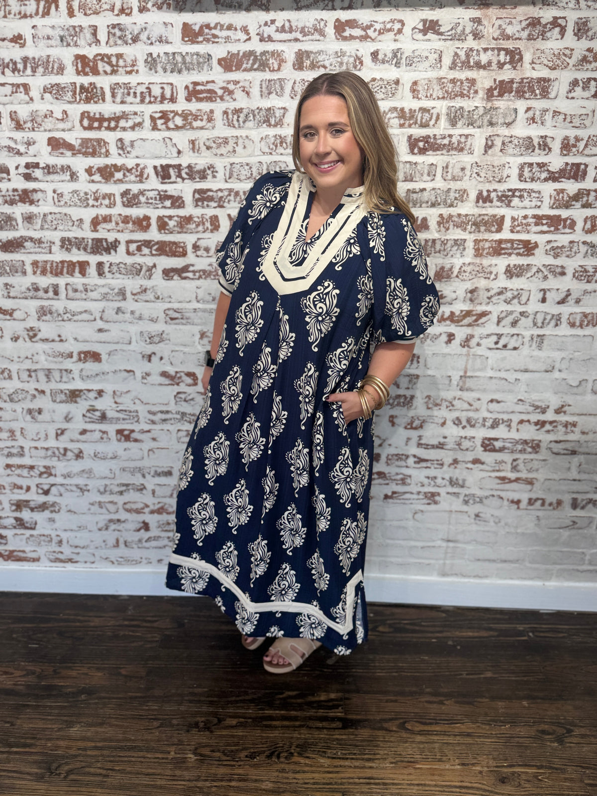 Carol Abstract Print Midi Dress