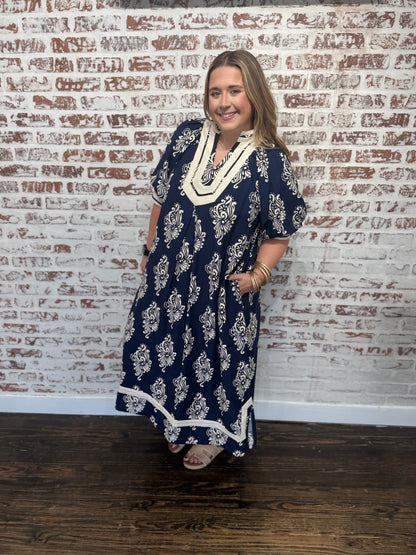 Carol Abstract Print Midi Dress