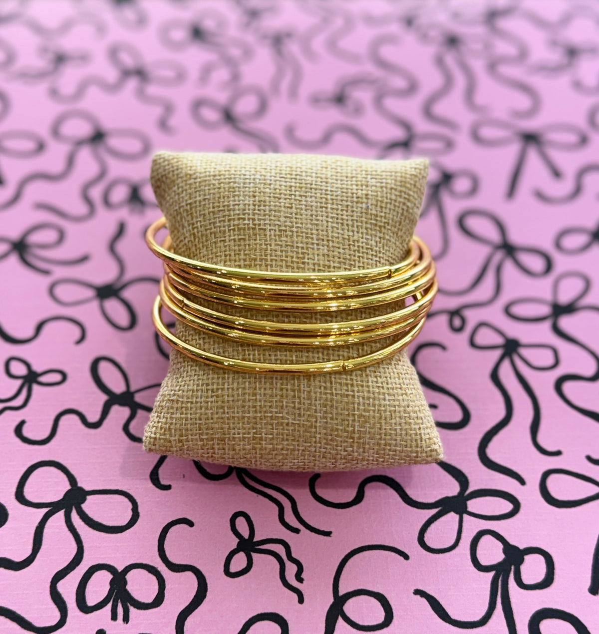 Gold Thin 6-Bangle Set