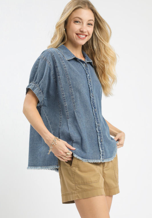 Lulu Washed Denim Top