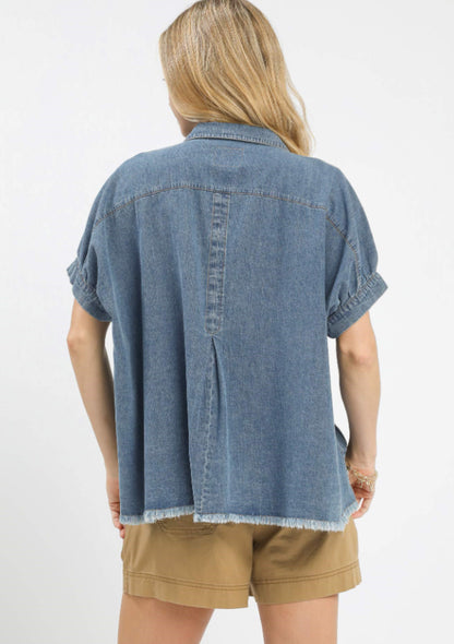 Lulu Washed Denim Top