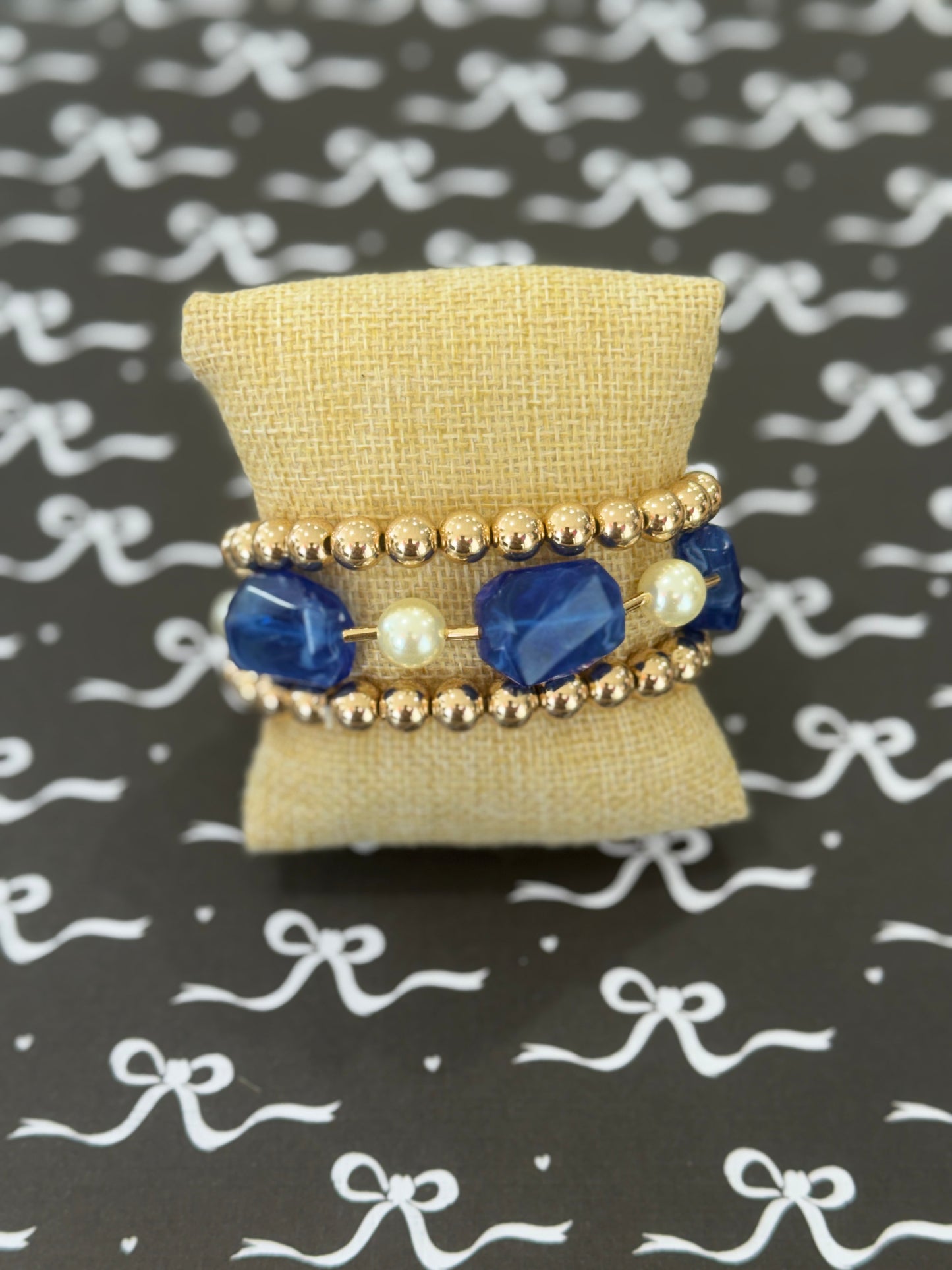 Amber Chunky Beaded Bracelet Set