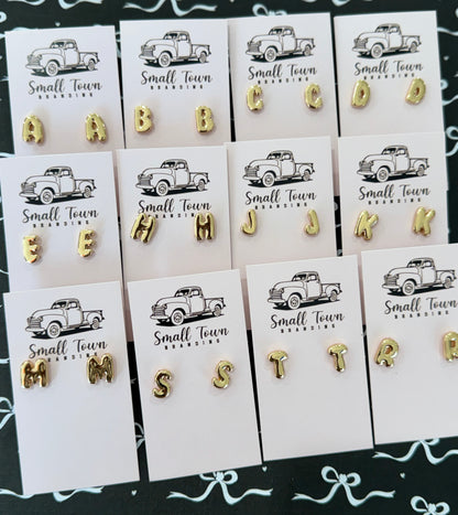 Initial Stud Earrings