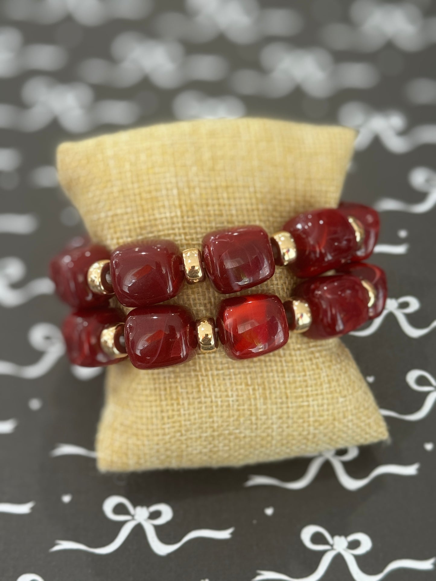 Nougat Cube Bracelet Stack
