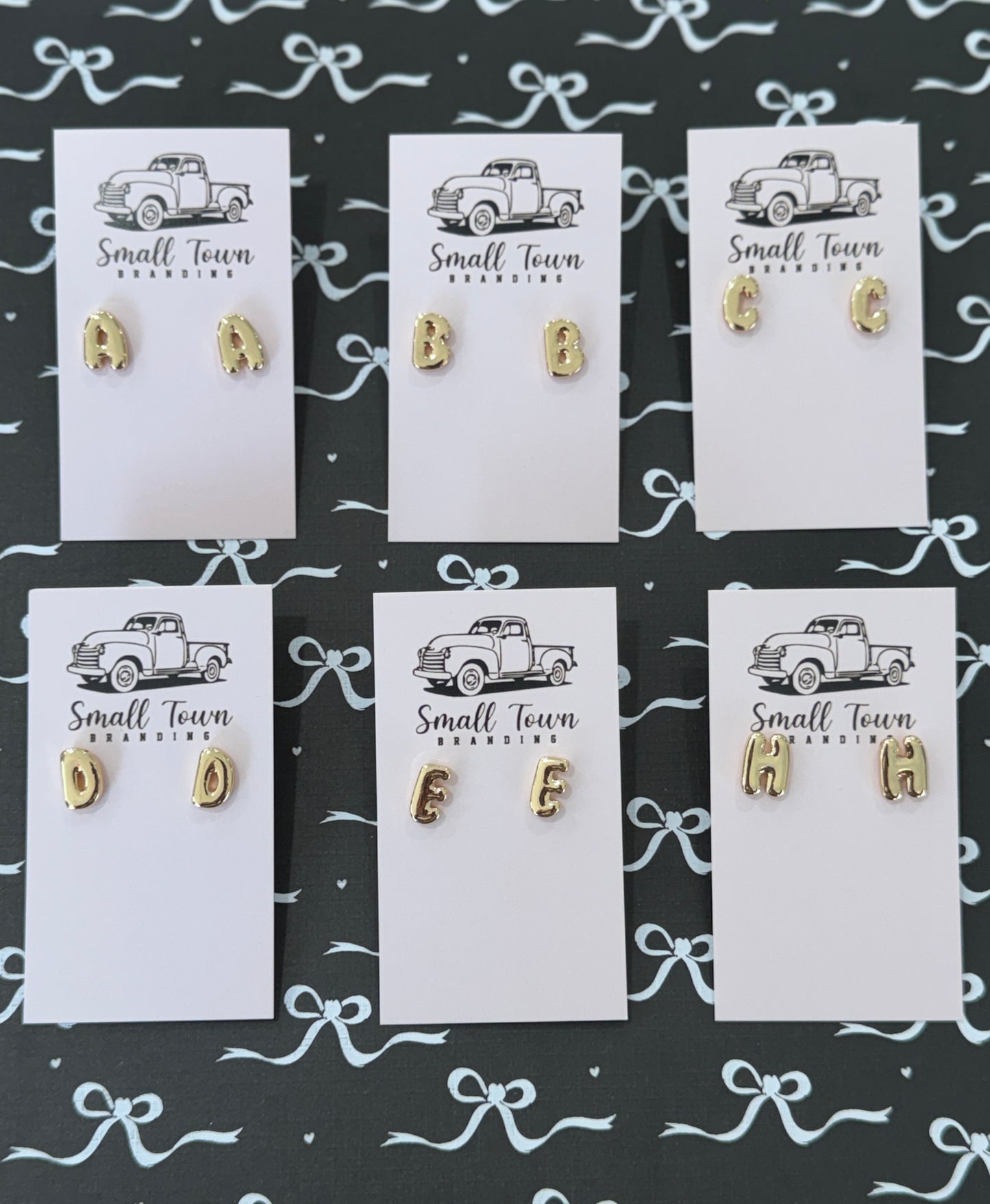 Initial Stud Earrings
