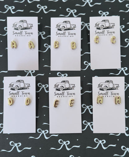 Initial Stud Earrings