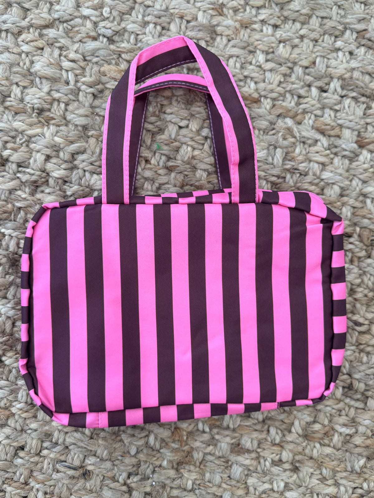 Striped 4-Layer Foldable Hanging Toiletry Bag