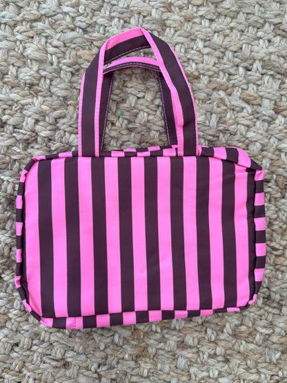 Striped 4-Layer Foldable Hanging Toiletry Bag