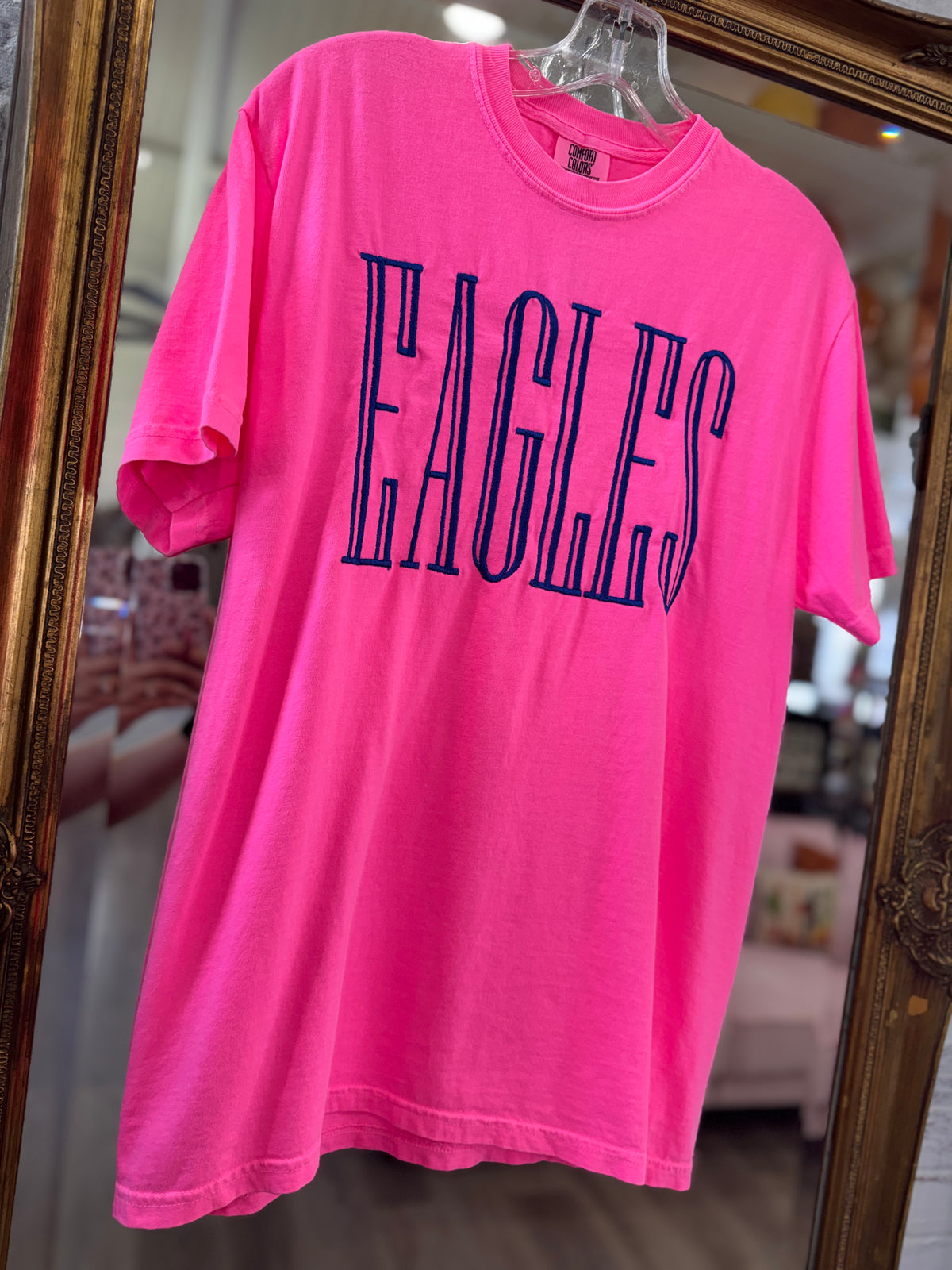Eagles Embroidered Pink Tee