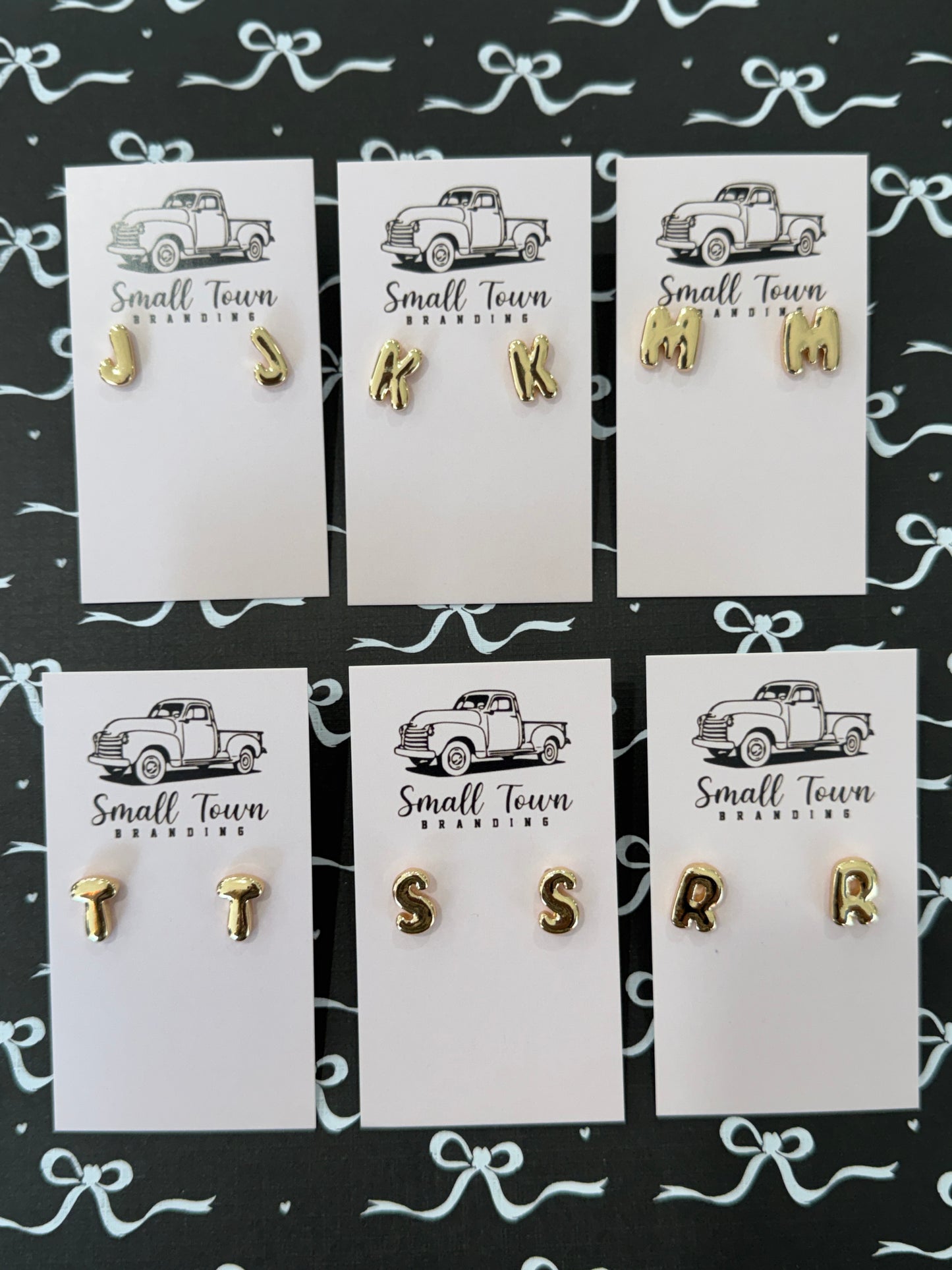 Initial Stud Earrings