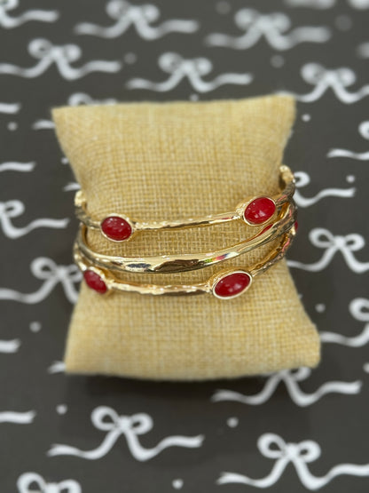 Chunky Gold Bangle Set
