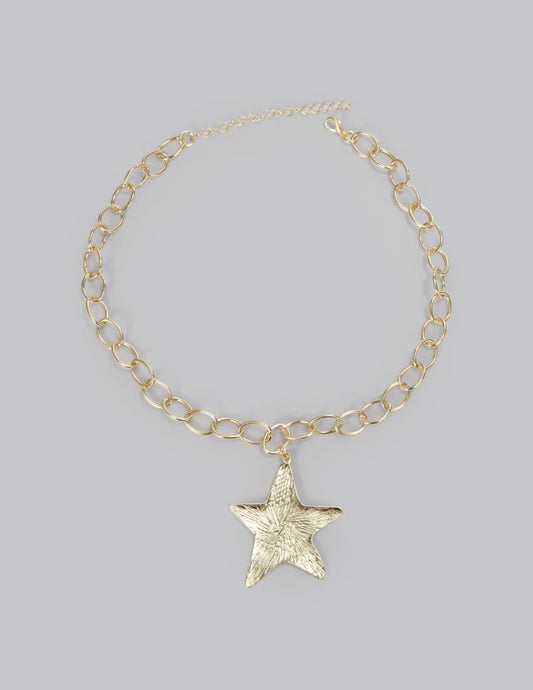 Star Alloy Cable Chain Pendant Necklace