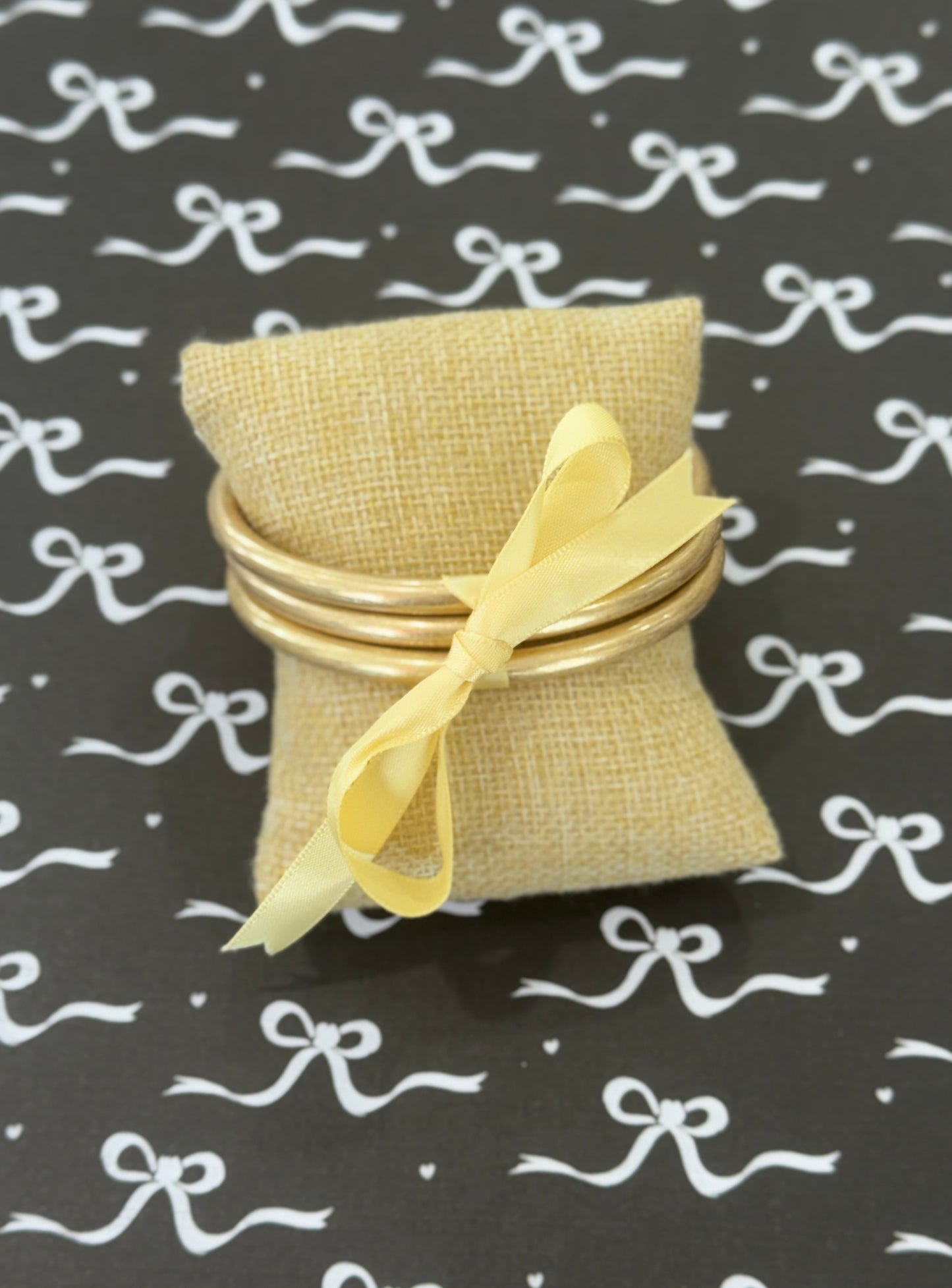Small Brushed Gold 3-Bangle Set