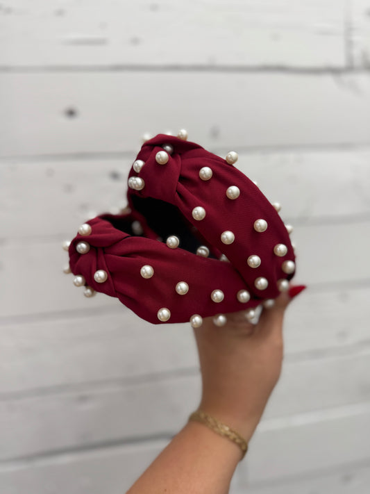 Pearl Maroon Headband