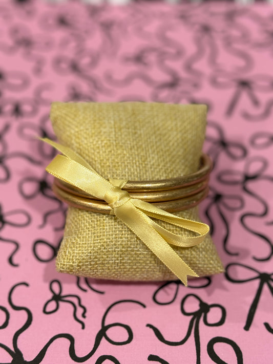 Brushed Gold Bangles
