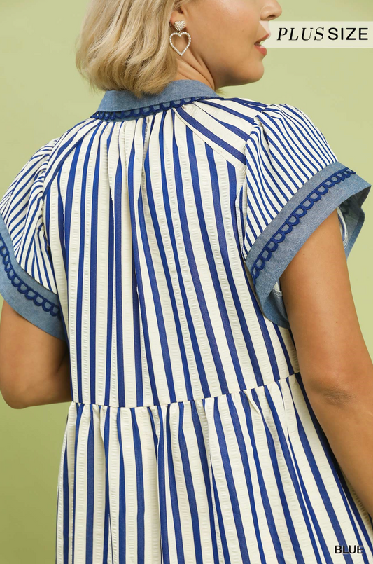 Harper Mixed Stripe Babydoll Dress
