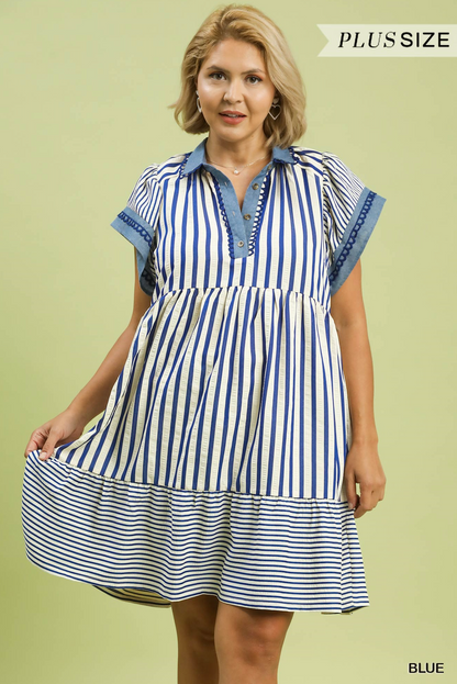 Harper Mixed Stripe Babydoll Dress