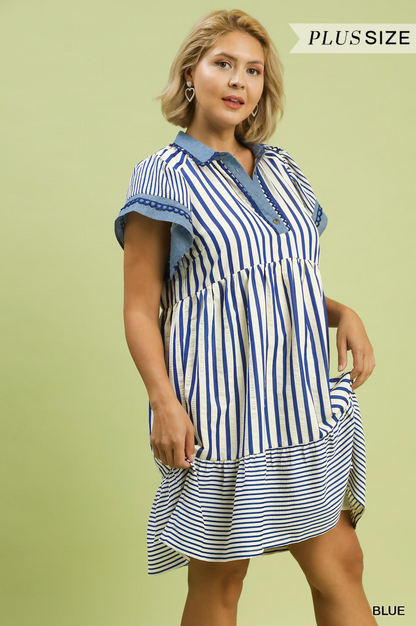 Harper Mixed Stripe Babydoll Dress