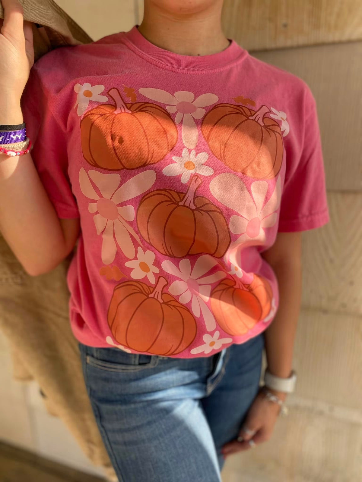 Pink Pumpkin Patch Tee-Small