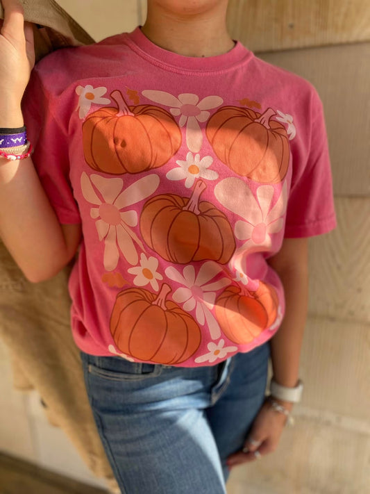 Pink Pumpkin Patch Tee-Small