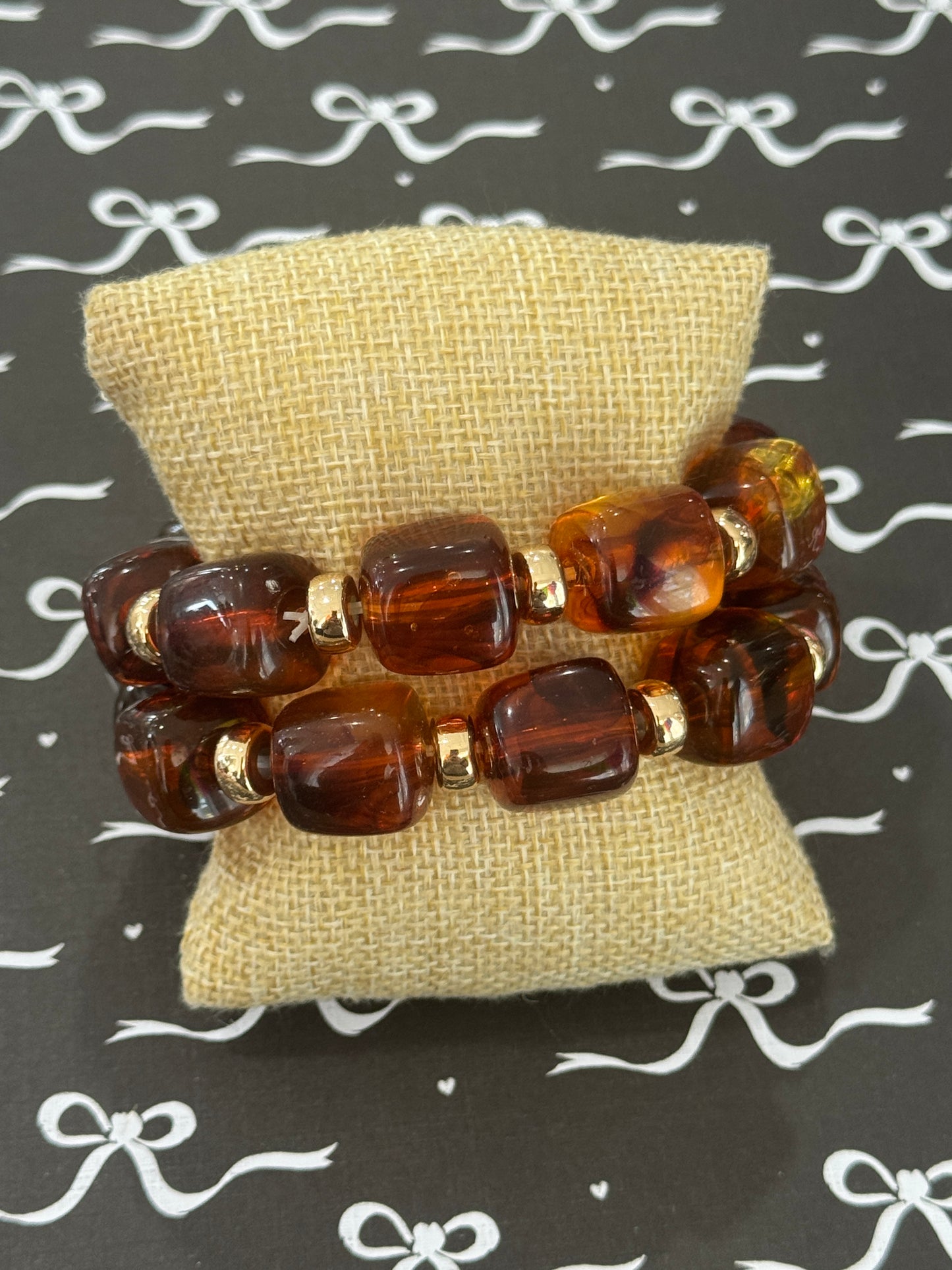 Nougat Cube Bracelet Stack