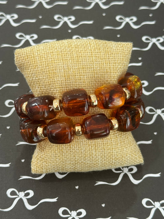 Nougat Cube Bracelet Stack