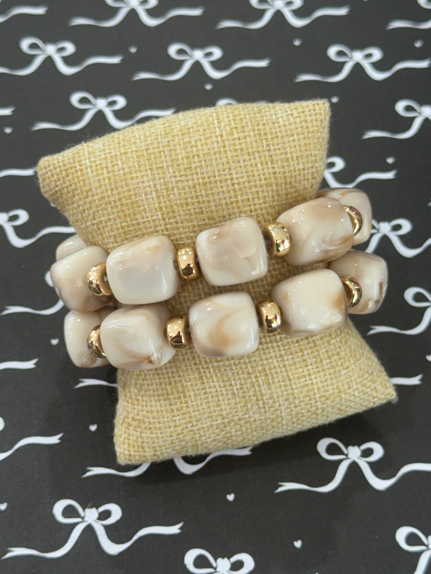 Nougat Cube Bracelet Stack