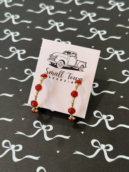 Gemstone Hoop Earrings