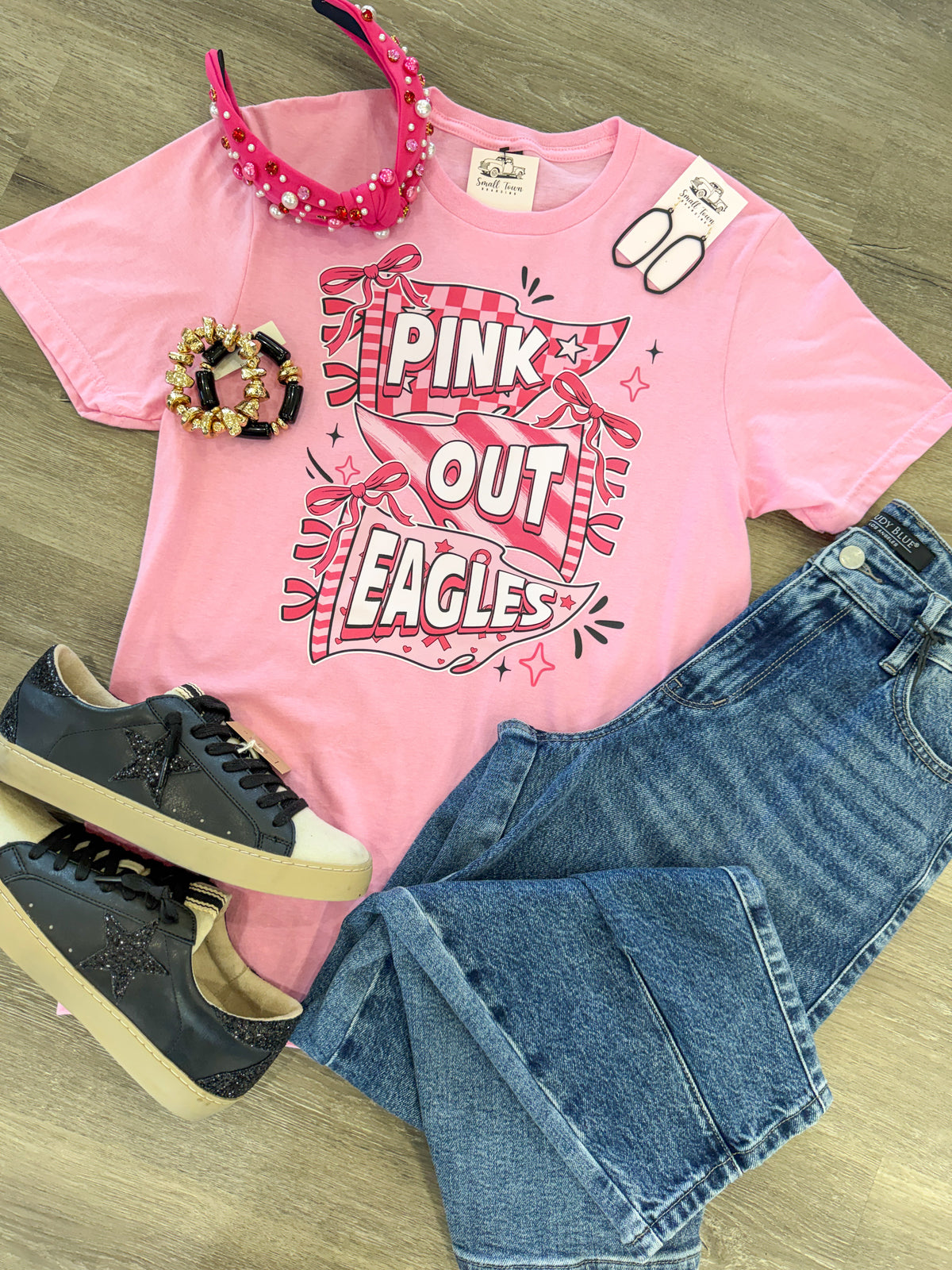 Pink Out Eagles Spirit Flags Tee