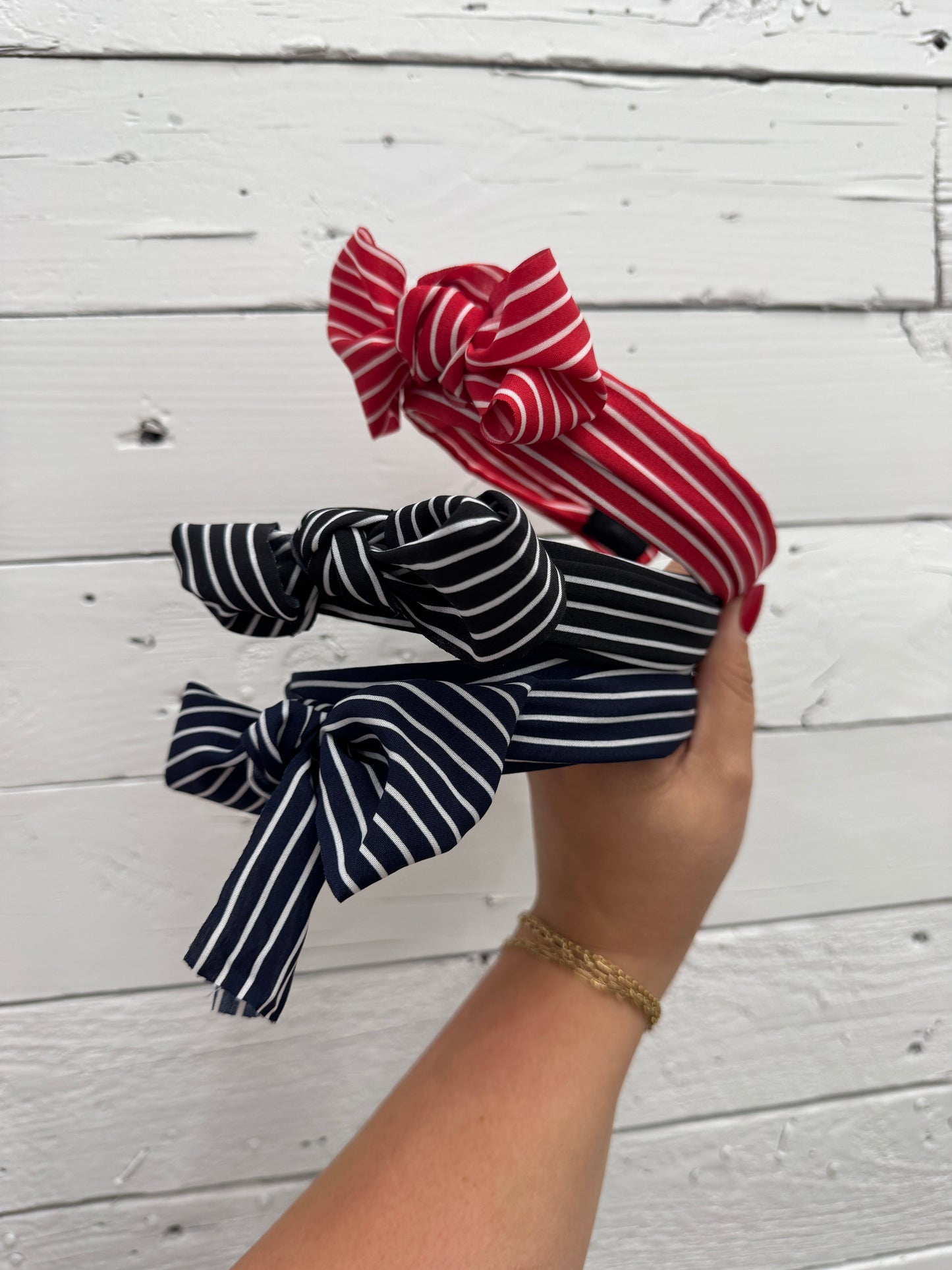Stripe Bow Headband