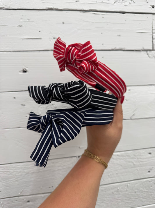 Stripe Bow Headband