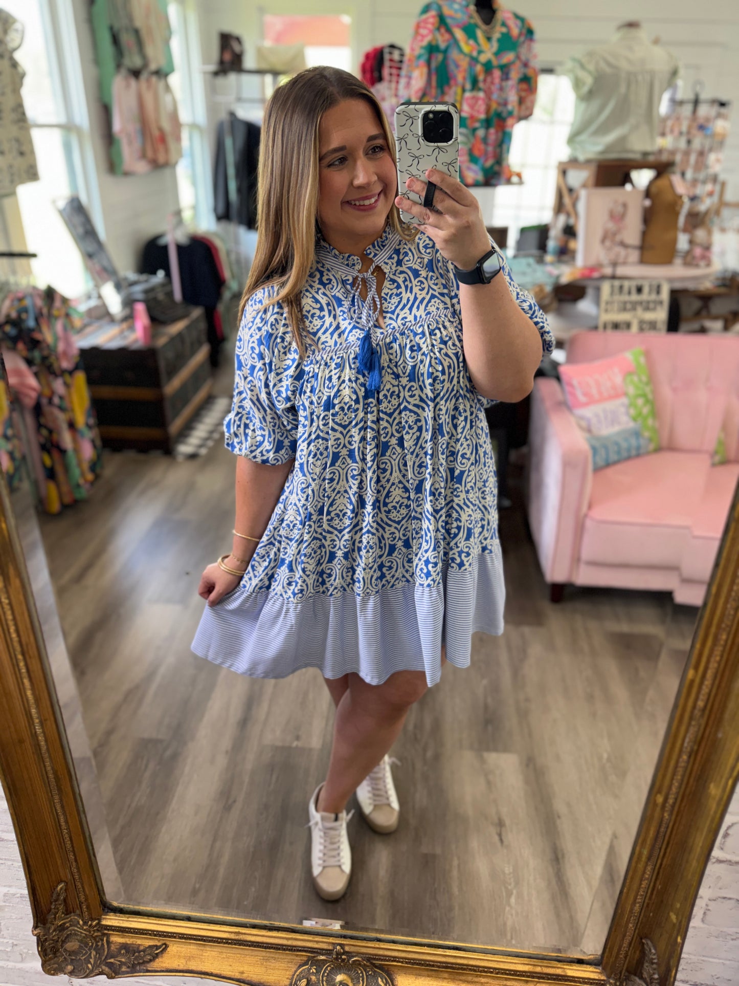 Julie Abstract Print Dress