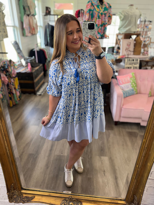 Julie Abstract Print Dress