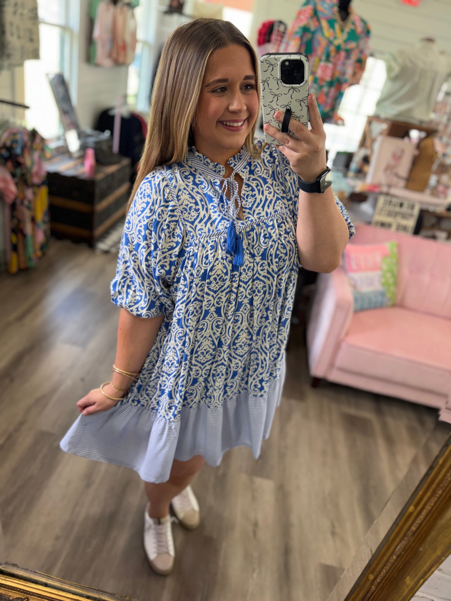 Julie Abstract Print Dress