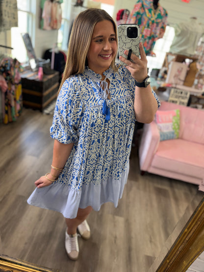 Julie Abstract Print Dress