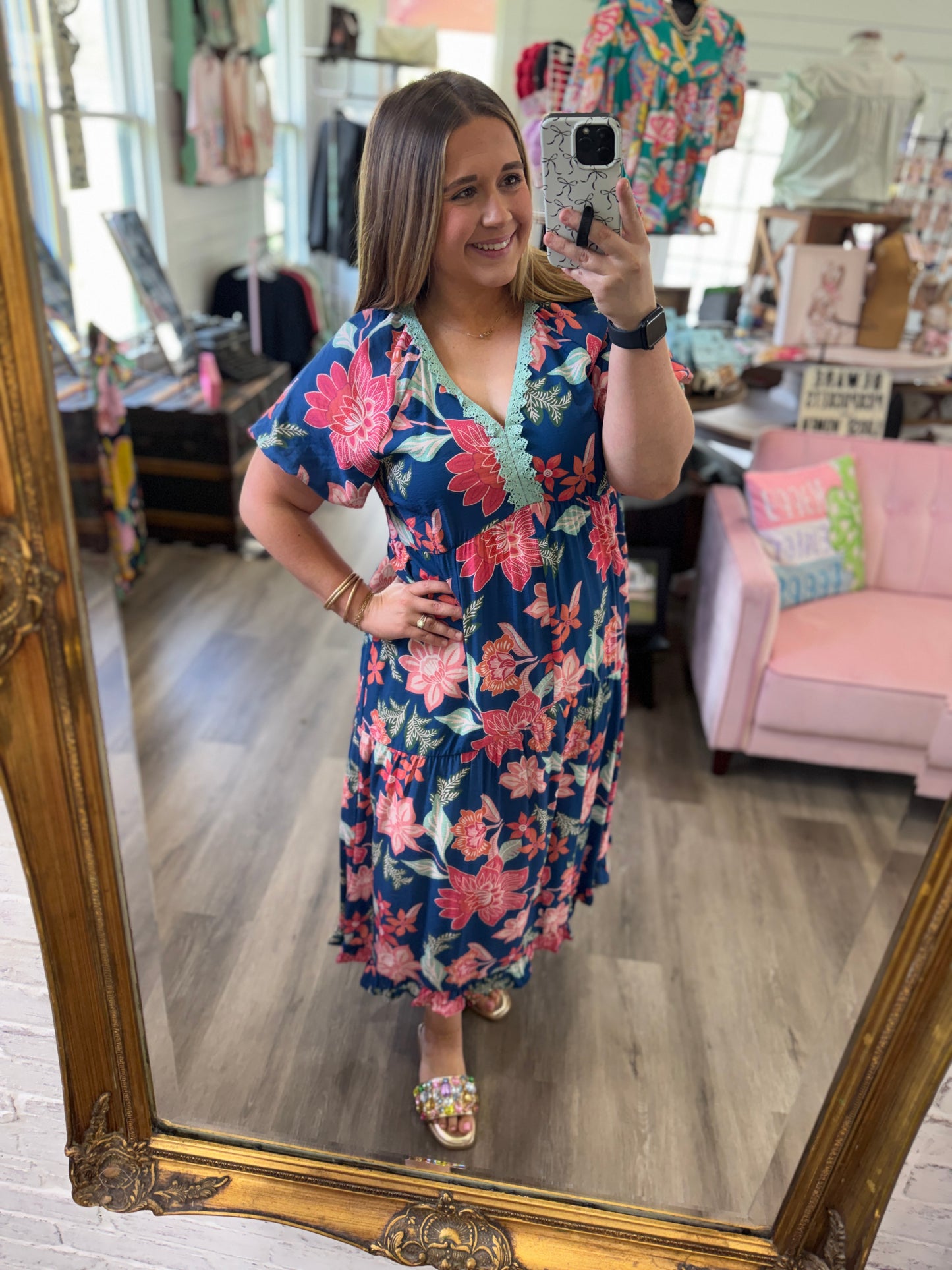 Marilyn Print Midi Dress