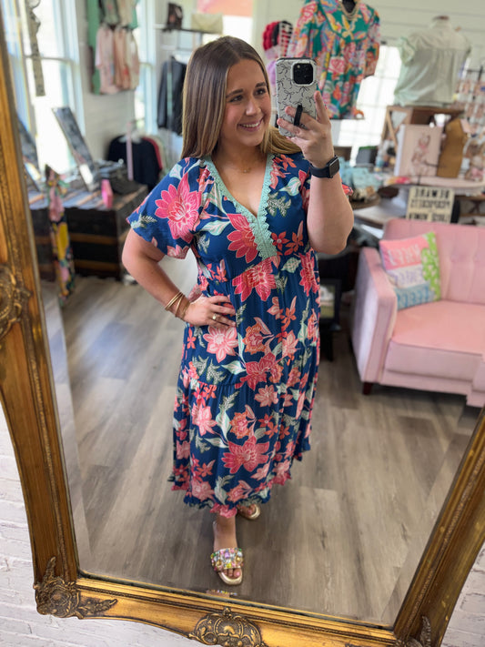 Marilyn Print Midi Dress