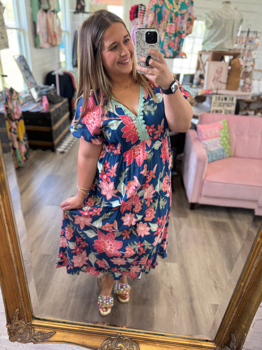 Marilyn Print Midi Dress